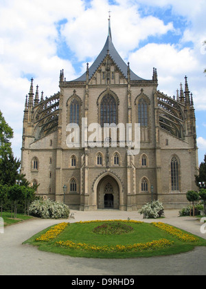 Fassade der Kathedrale von St. Barbara, Kutna Hora, Böhmen, Tschechische Republik Stockfoto