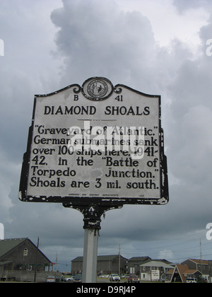 Diamant Untiefen "Friedhof des Atlantiks." Deutsche u-Boote versenkte über 100 Schiffe hier, 1941  42, in der "Schlacht von Torpedo Junction." Schwärme sind 3 mi. Süd. Archive und Highway Abteilungen, 1962 Stockfoto