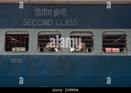 Reisen mit der Bahn, Zugreisen von Fort Cochin (Kochi), Kerala, Indien Stockfoto