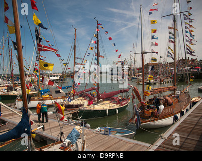 Yarmouth Isle Of Wight England UK während alte Gaffers Festival 2013 Stockfoto