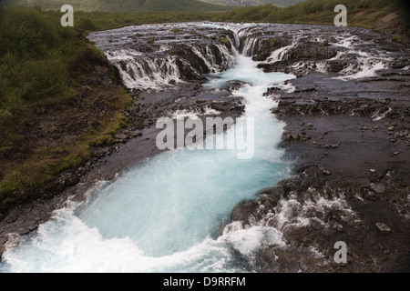 Bruarfoss Wasserfall, der Bruara Fluss, Southern Island, Europa Stockfoto