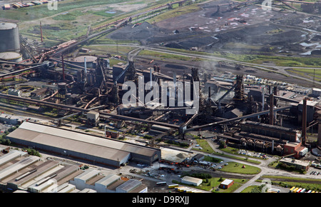 Luftaufnahme der Stahlwerke von British Steel in Scunthorpe Stockfoto