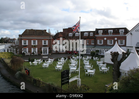 England-Hotel auf dem Wasser Stockfoto