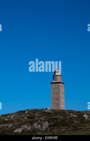 Blick auf den Turm des Herkules (Galicisch und Spanisch: Torre de Hércules) ist ein antike römische Leuchtturm Stockfoto