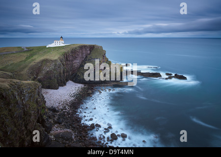 Stoner Head Lighthouse, Sutherland, Schottland, UK Stockfoto