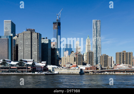 Das neue World Trade Center im Mahattans Finanzviertel vor Abschluss Stockfoto