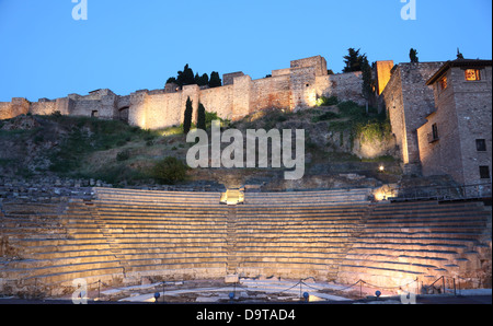 Römische Amphitheater Ruine in Malaga, Andalusien Spanien Stockfoto