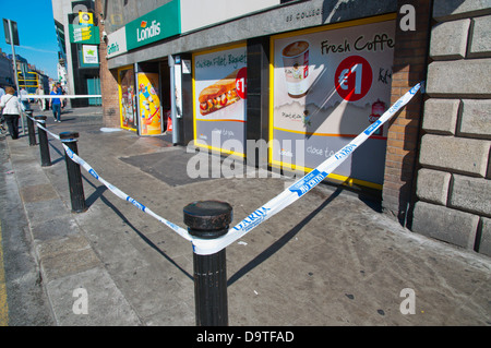 Mit Klebeband aus Tatort College Green street Dublin Irland Mitteleuropa Stockfoto