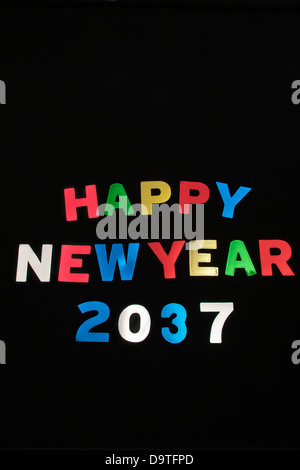 FROHES NEUES JAHR 2037 Stockfoto