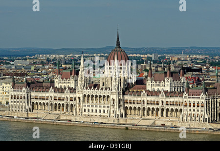 Haus der ungarischen Parlament Budapest Europa Panoramablick vom Fischerbastei Stockfoto