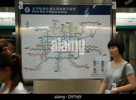 Karte von Beijing u-Bahn. 2013 Stockfoto