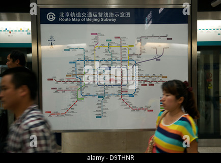 Karte von Beijing u-Bahn. 2013 Stockfoto