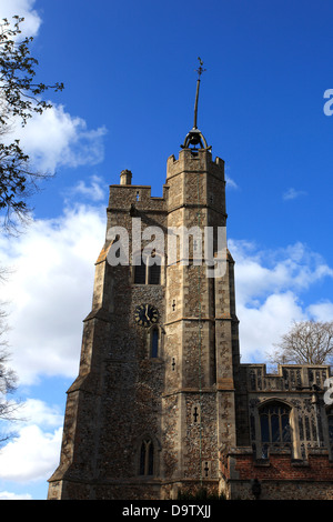 Pfarrei Kirche des St. Marys, Cavendish Dorf, Suffolk County, England, Großbritannien. Stockfoto