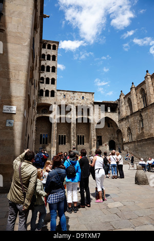 Palacio real Bürgermeister Plaza del Rey Barcelona Katalonien Spanien Stockfoto