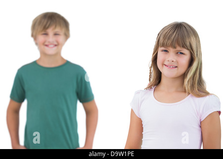 Glückliche kleine Jungen und Mädchen Stockfoto