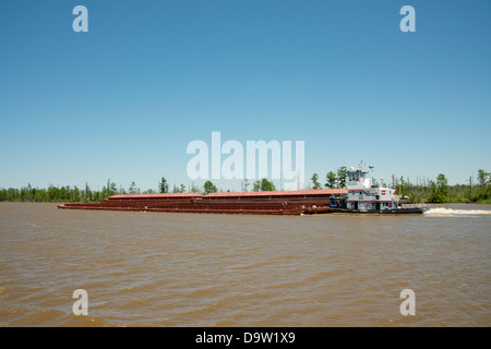 Alabama, Mobile. Mobile River Lastkahn Verkehr. Stockfoto