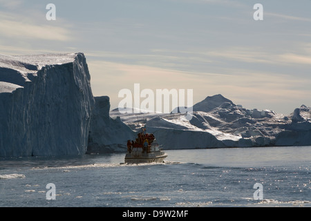 Sermeq Kujslleq (die dänische nennen es Jacobshavn Gletscher), ein UNESCO-Weltkulturerbe, Ilulissat, Grönland. Stockfoto