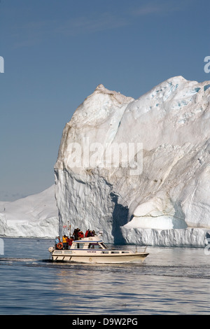 Sermeq Kujslleq (die dänische nennen es Jacobshavn Gletscher), ein UNESCO-Weltkulturerbe, Ilulissat, Grönland. Stockfoto