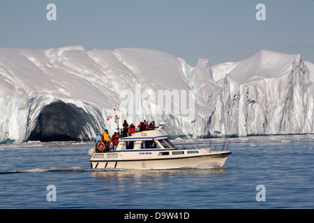 Sermeq Kujslleq (die dänische nennen es Jacobshavn Gletscher), ein UNESCO-Weltkulturerbe, Ilulissat, Grönland. Stockfoto