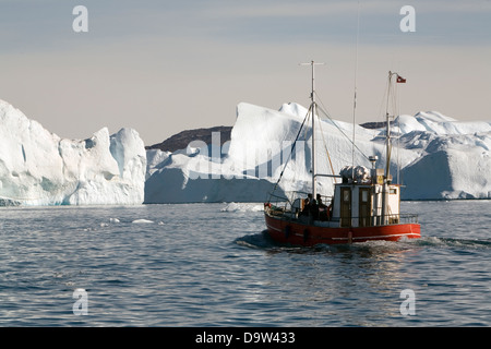 Sermeq Kujslleq (die dänische nennen es Jacobshavn Gletscher), ein UNESCO-Weltkulturerbe, Ilulissat, Grönland. Stockfoto