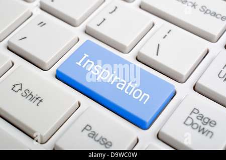 Inspiration auf Tastatur Stockfoto