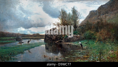 Temps Gris Marais De La Burbanche - graue Wetter Sumpf Burbanche (Ain) 1868 Adolphe Appian 1818-1898 Frankreich Stockfoto