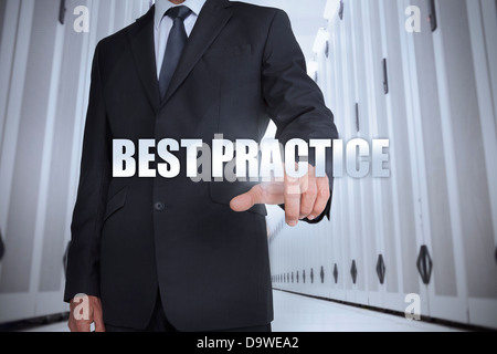 Geschäftsmann, die Auswahl der Begriff best practice Stockfoto