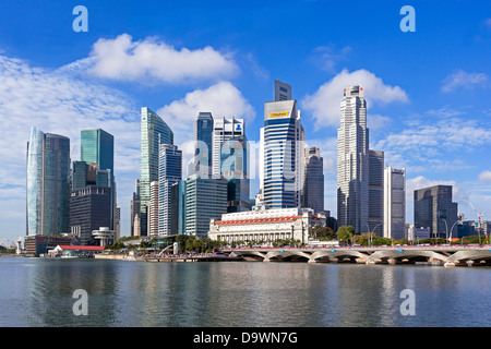 Südost-Asien, Singapur, erhöhten Blick über das Stadtzentrum und der Marina Bay Stockfoto