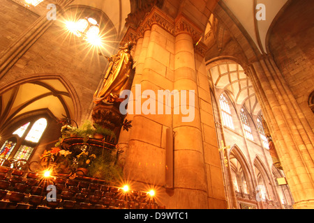 Innenraum der Freiburger Münster in Freiburg Im Breisgau, Deutschland, Europa. Stockfoto