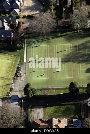 Luftaufnahme von Beverley & Osten Reiten Tennis club Gerichte mit Menschen spielen Stockfoto