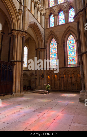 Lincoln - SE Querschiff mit Bischof Grosseteste Grab in der Kathedrale; Lincoln, Lincolnshire, UK, Europa Stockfoto