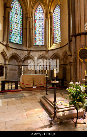 Lincoln - SE Querschiff mit Bischof Grosseteste Grab in der Kathedrale; Lincoln, Lincolnshire, UK, Europa Stockfoto