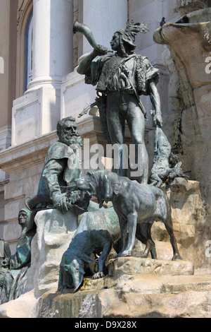 Matthias-Brunnen im Hof des königlichen Palast in Budapest, Ungarn Stockfoto