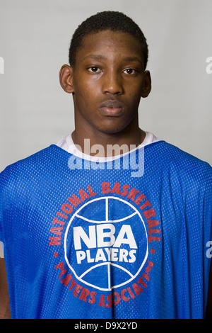 Quintrell Thomas (Elizabeth, NJ / St. Patricks) The National Basketball Players Association statt ein Lager für die Top 100 High School Basketball-Perspektiven in der John Paul Jones Arena an der University of Virginia in Charlottesville, VA vom 20. Juni 2007 durch 23. Juni 2007. Stockfoto