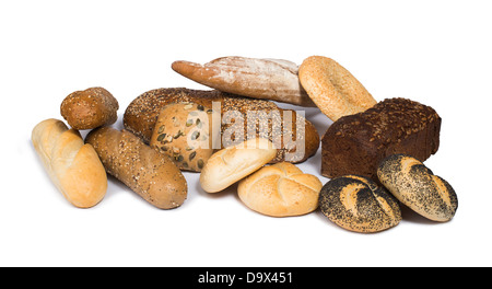 Weiße isoliert Runde Brezel Brot Stockfoto