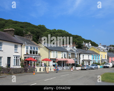 Direkt am Meer Eigenschaften, Borth-y-Gest, Porthmadog, Gwynedd Stockfoto