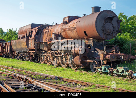 alte Dampflok in den Rost Stockfoto