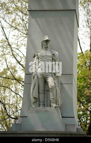 Denkmal für General William Henry Harrison, der in der Schlacht von Tippecanoe im Jahr 1811 gegen Tecumseh, Prophetstown gekämpft, Indiana Stockfoto