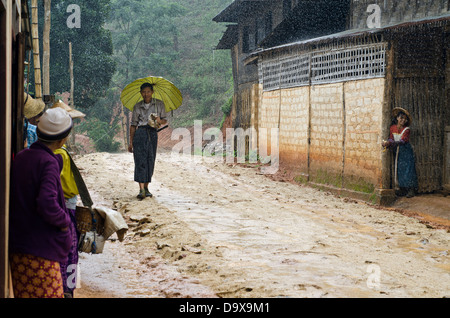 Monsun, namhsan Landschaft, Northern Shan, Birma Stockfoto