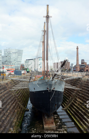 Dreimastschoners De Wadden, gebaut in den Niederlanden im Jahre 1917 in Canning Graving Dock Nr. 2 Liverpool Stockfoto