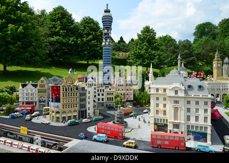 London West End Szene an 'Miniland', Legoland Windsor, Windsor, Berkshire, England, Vereinigtes Königreich Stockfoto