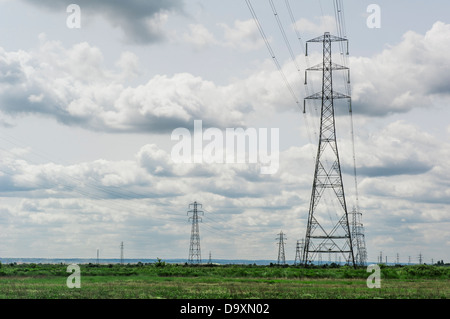 Übertragung Strommasten in South Essex. Stockfoto