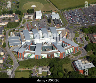 Luftaufnahme des Pinderfields Krankenhauses in Wakefield Stockfoto