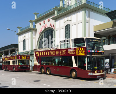 dh Central Pier CENTRAL HONG KONG Big Bus Tours Touristenbusse am Terminius öffnen Top Sightseeing Tourismus china Stockfoto