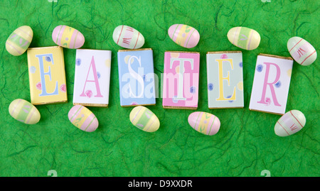 OSTERN SCHOKOLADE BUCHSTABEN Stockfoto