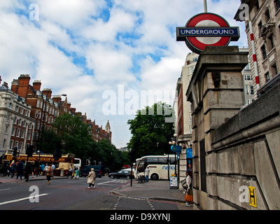 U-Bahnstation Baker Street Eingang auf Marylebone Road, London, England, Vereinigtes Königreich Stockfoto