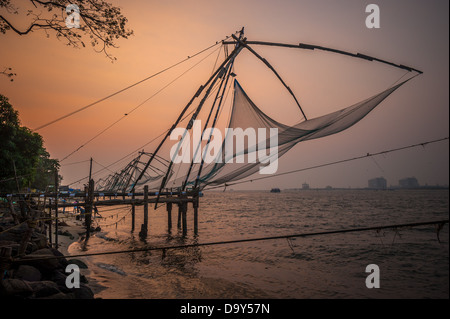 Chinesische Fischernetze, Kochi, Indien Stockfoto