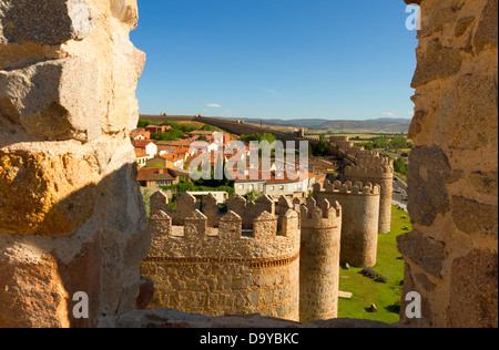 Malerischen mittelalterlichen Stadtmauern von Ávila, Spanien, UNESCO-Liste Stockfoto