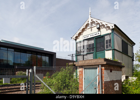 Geschlossen Osten Holmes Stellwerk - Lincoln, Lincolnshire, UK, Europa Stockfoto