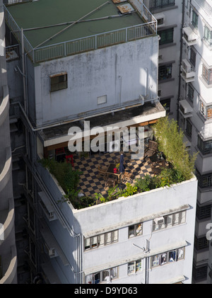 dh CAUSEWAY BAY Hongkong chinesischen high-Rise Wohnung Dachgarten Wohnwohnungen Stockfoto